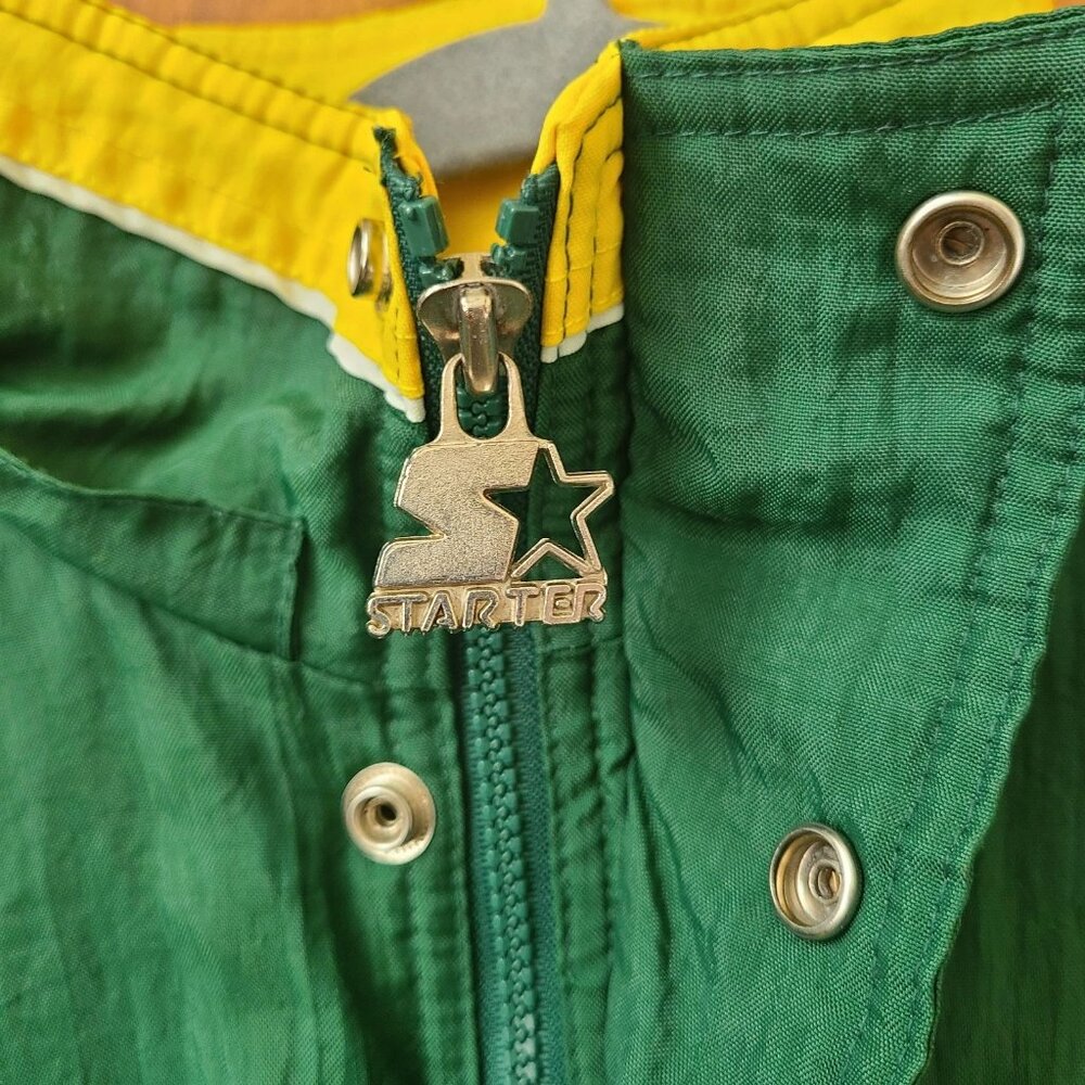 Green Bay Packers Mens M Jacket Zip Starter Pro Line NFL Football Vtg 90s Nylon - Picture 12 of 16